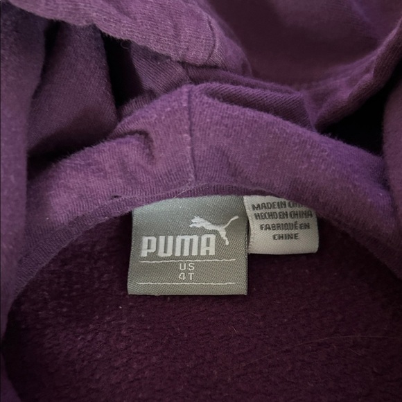 Puma Deep Purple Hoodie with Gold Logo - Picture 2 of 2